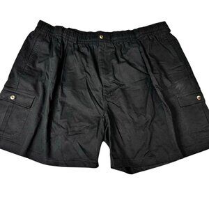 Creekwood‎ Mens 4X Shorts Black Cargo Elastic Waist and Zipper Never worn NWOT